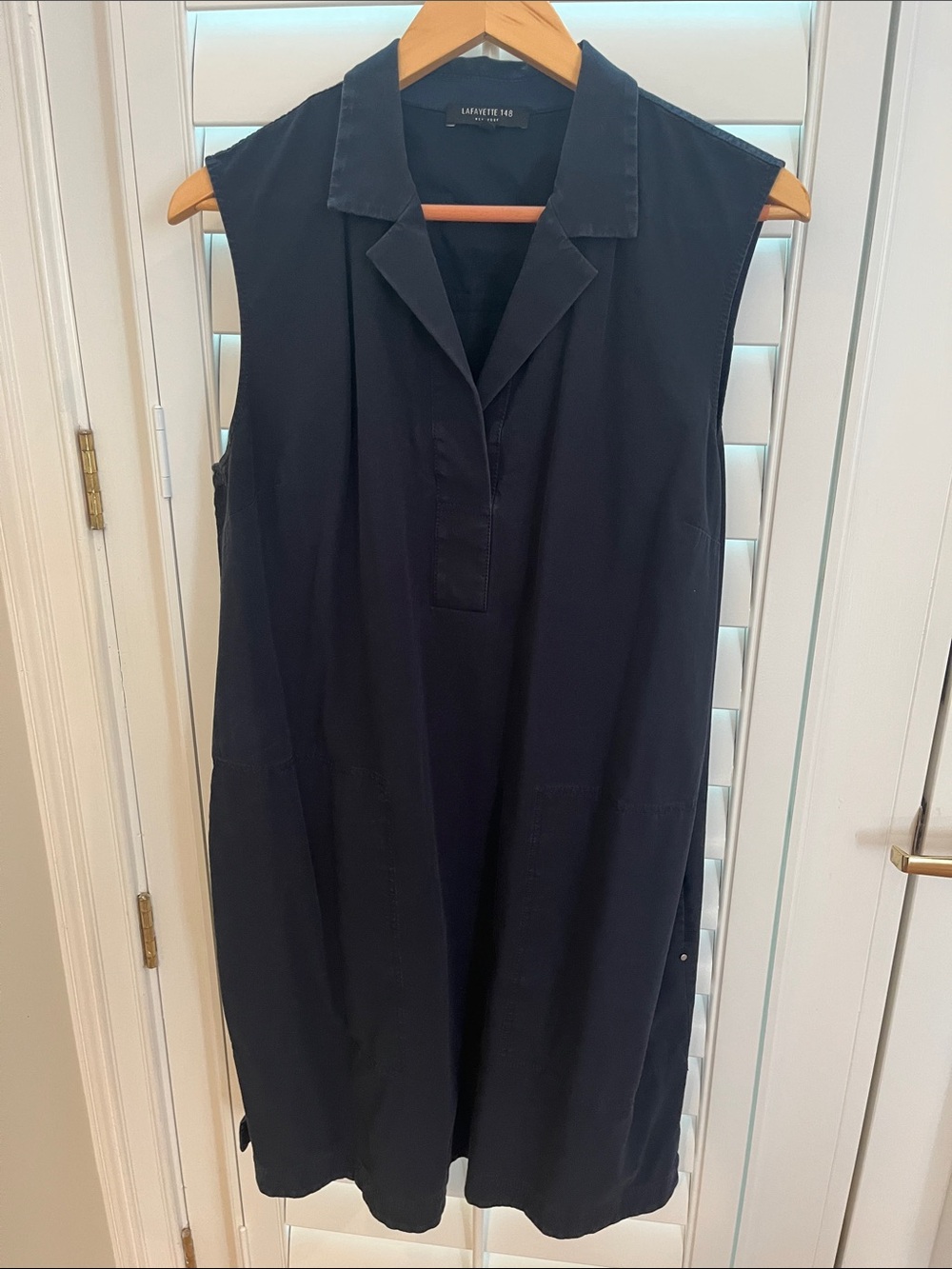 Lafayette 148 New York Navy Dress Top XL
